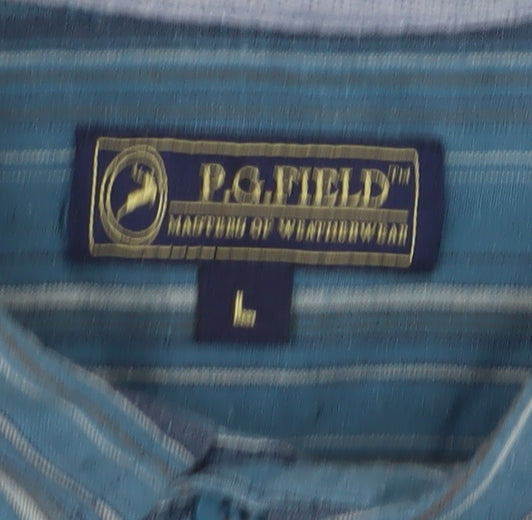 P.G. Field Men’s Blue Striped Shirt L - Casual Comfort