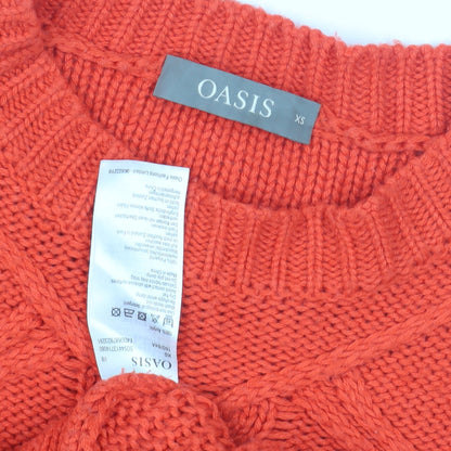 Womens UK Size XS Oasis Orange Pullover Jumper