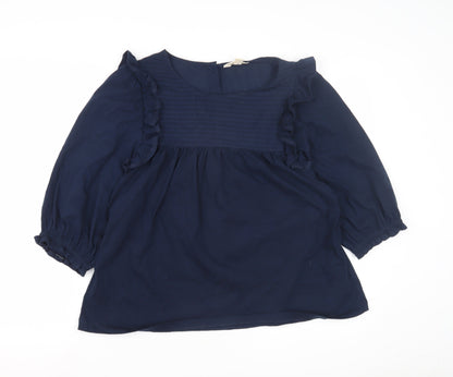 Mountain Warehouse Women's Blue Ruffle Blouse Size 12