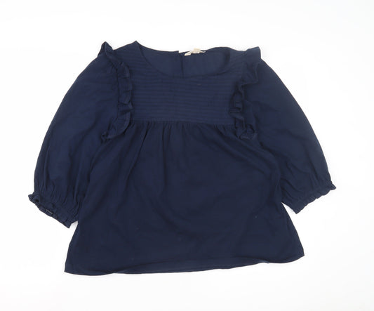 Mountain Warehouse Women's Blue Ruffle Blouse Size 12