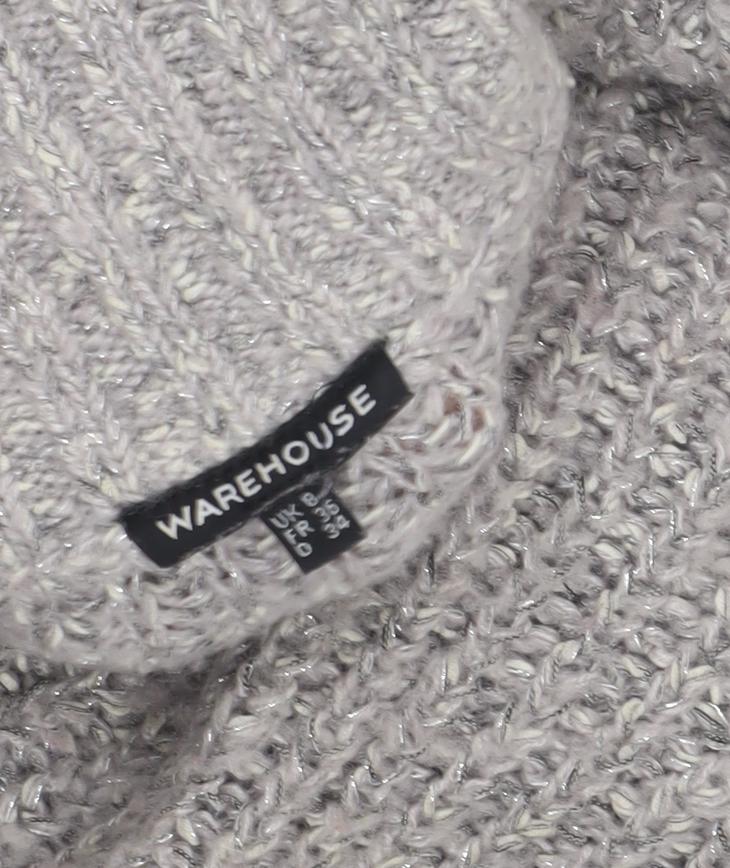 Womens UK Size 8 Warehouse Grey Pullover Jumper
