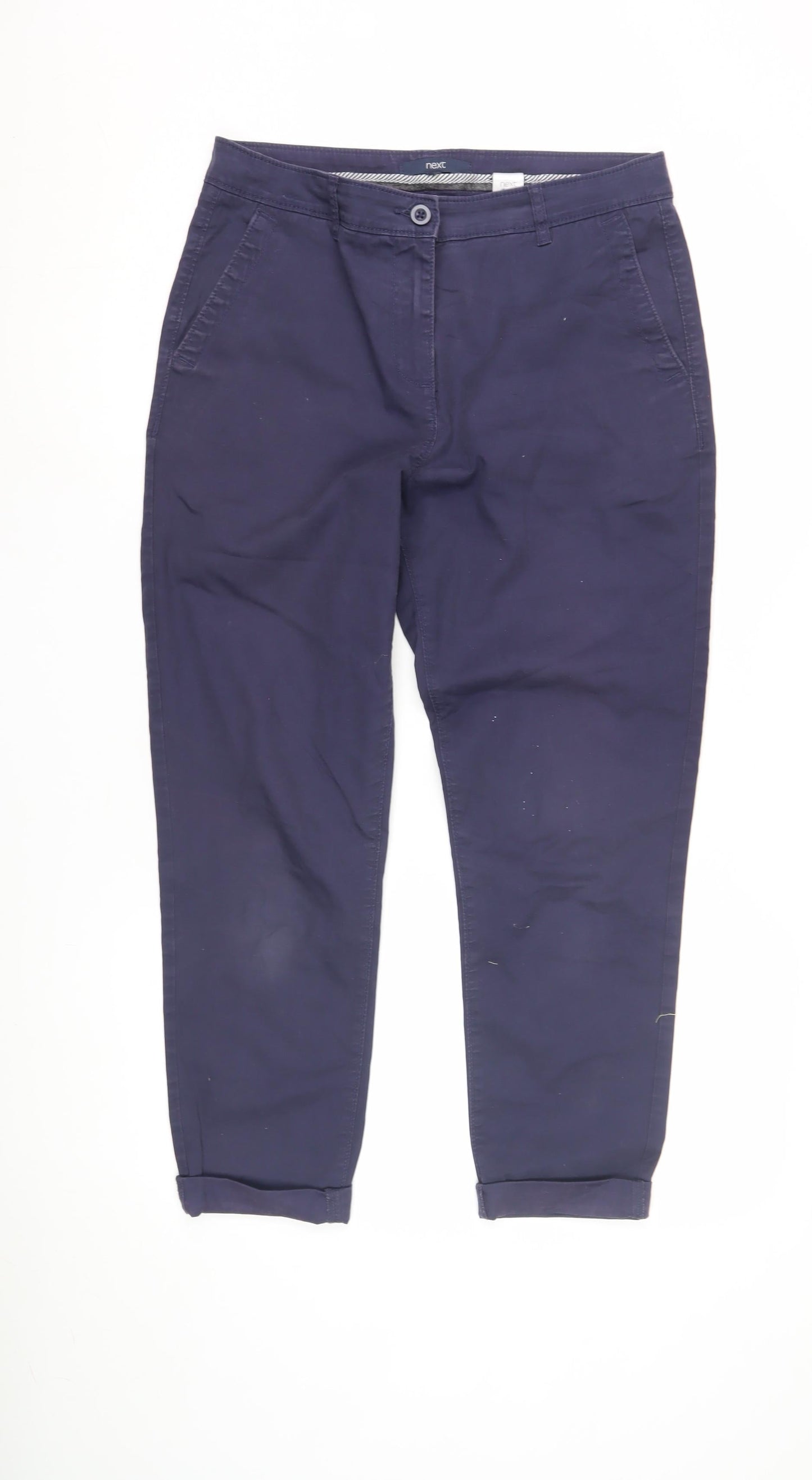Womens UK Size 11R NEXT Regular Fit Cropped Blue Trousers