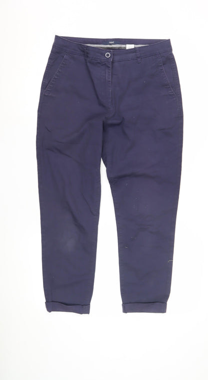 Womens UK Size 11R NEXT Regular Fit Cropped Blue Trousers