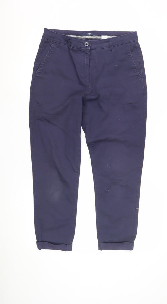 Womens UK Size 11R NEXT Regular Fit Cropped Blue Trousers