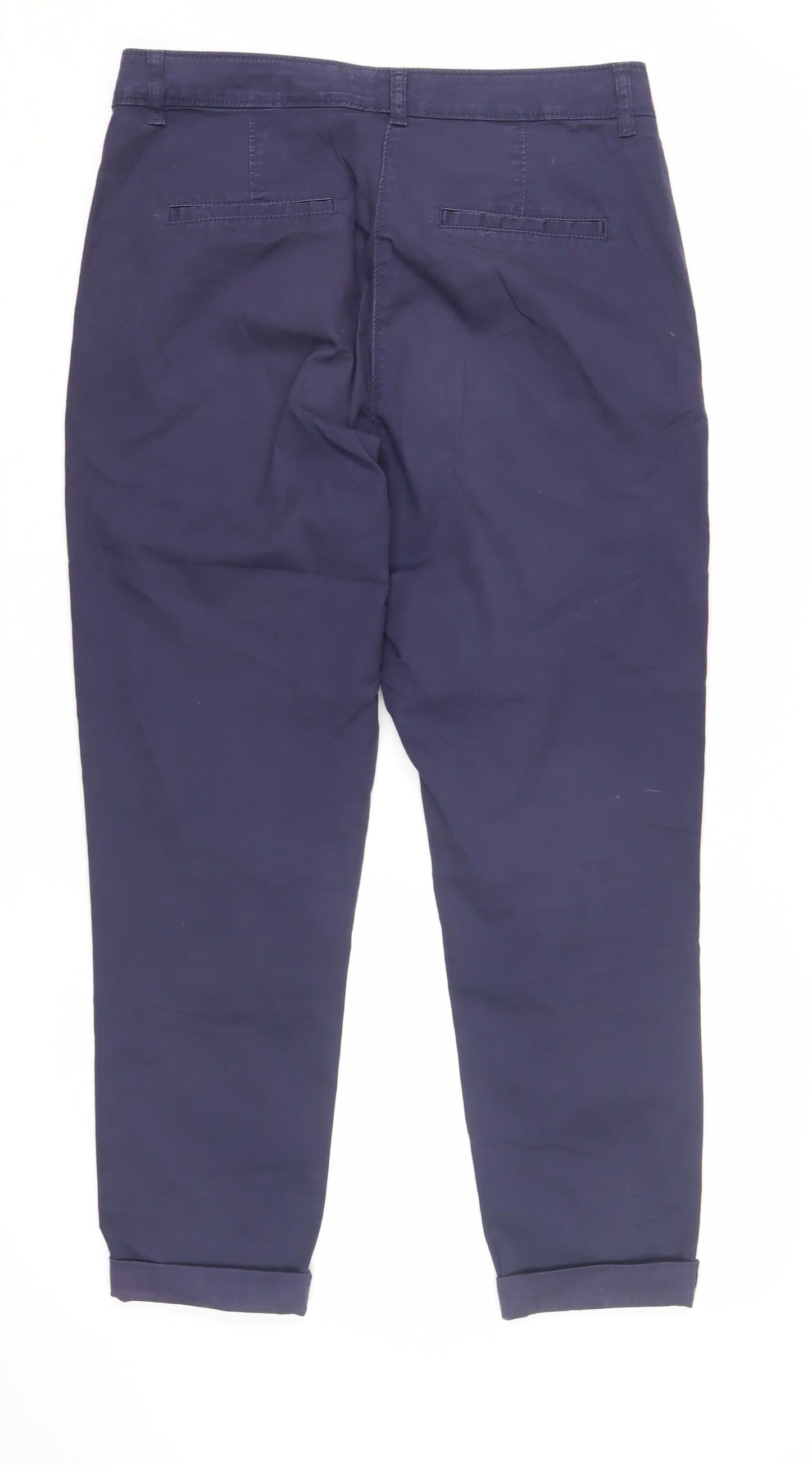 Womens UK Size 11R NEXT Regular Fit Cropped Blue Trousers