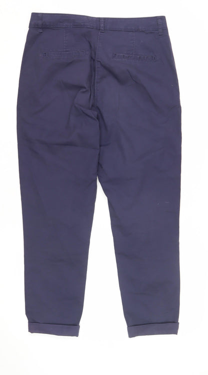 Womens UK Size 11R NEXT Regular Fit Cropped Blue Trousers