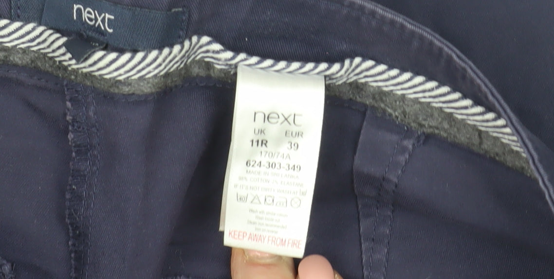 Womens UK Size 11R NEXT Regular Fit Cropped Blue Trousers