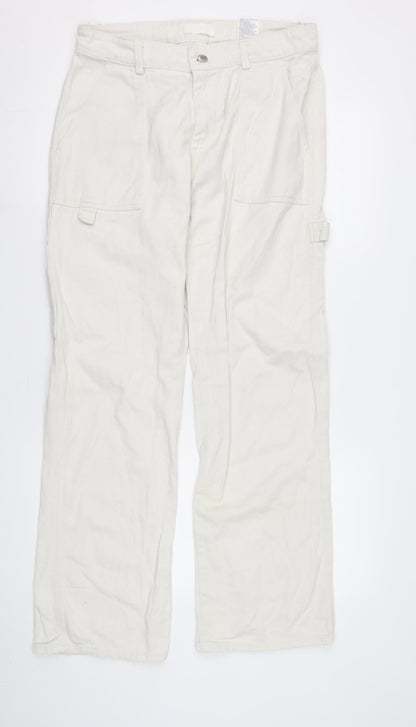 Womens UK Size 12 Unknown  Straight White Jeans