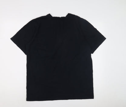 Pierre Cardin Men's Black L T-Shirt, Crew Neck