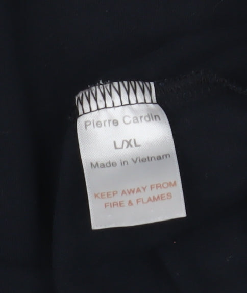 Pierre Cardin Men's Black L T-Shirt, Crew Neck