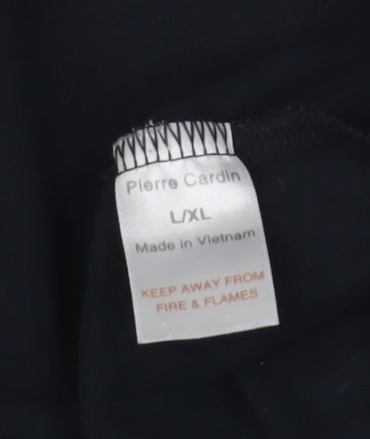 Pierre Cardin Men's Black L T-Shirt, Crew Neck