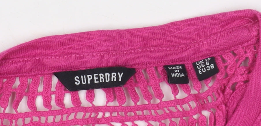 Womens UK Size UK 10 Superdry Pink Basic Tank