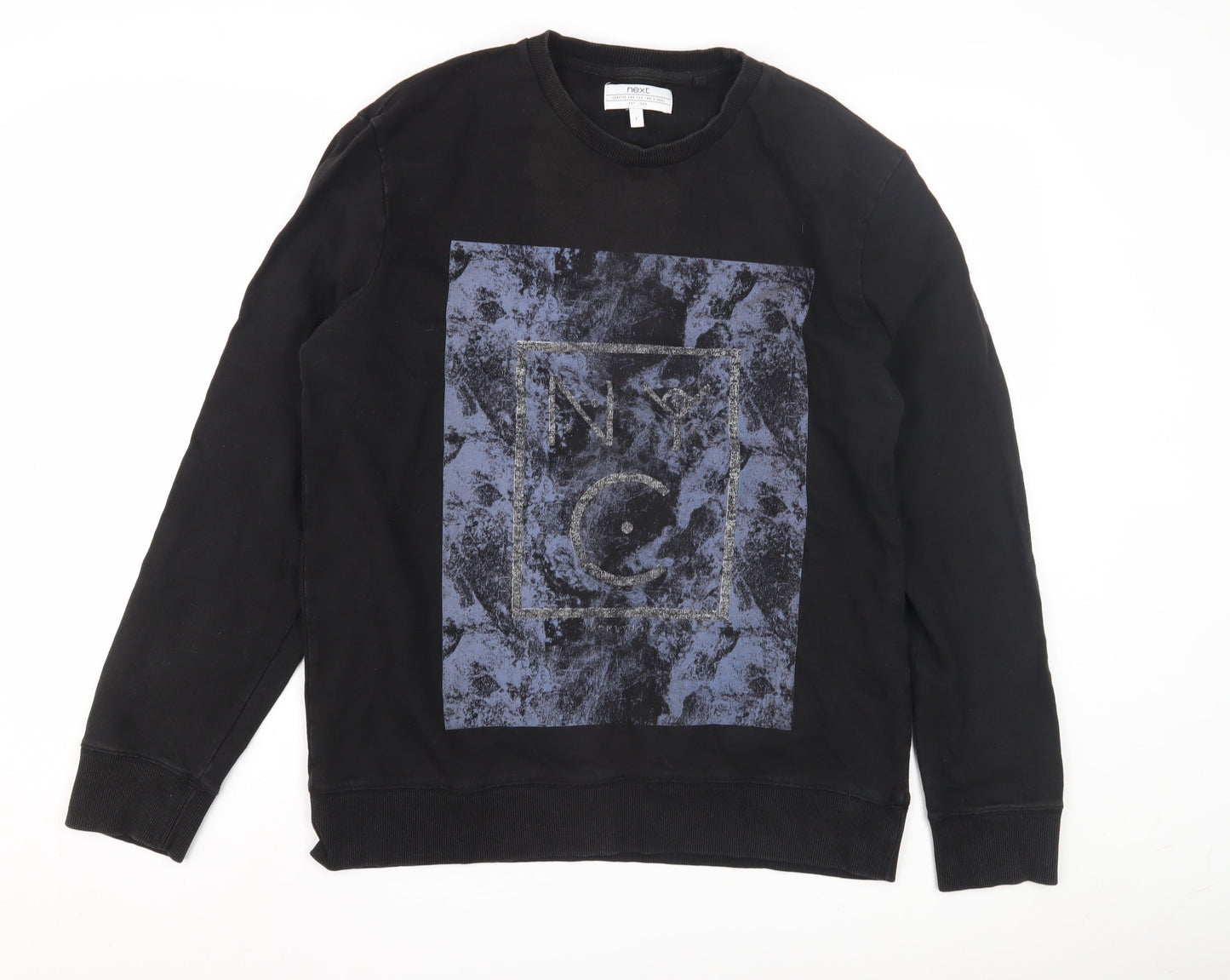 Mens UK Size L NEXT Black Pullover Sweatshirt