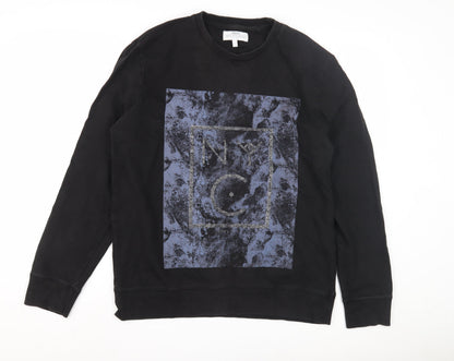 Mens UK Size L NEXT Black Pullover Sweatshirt