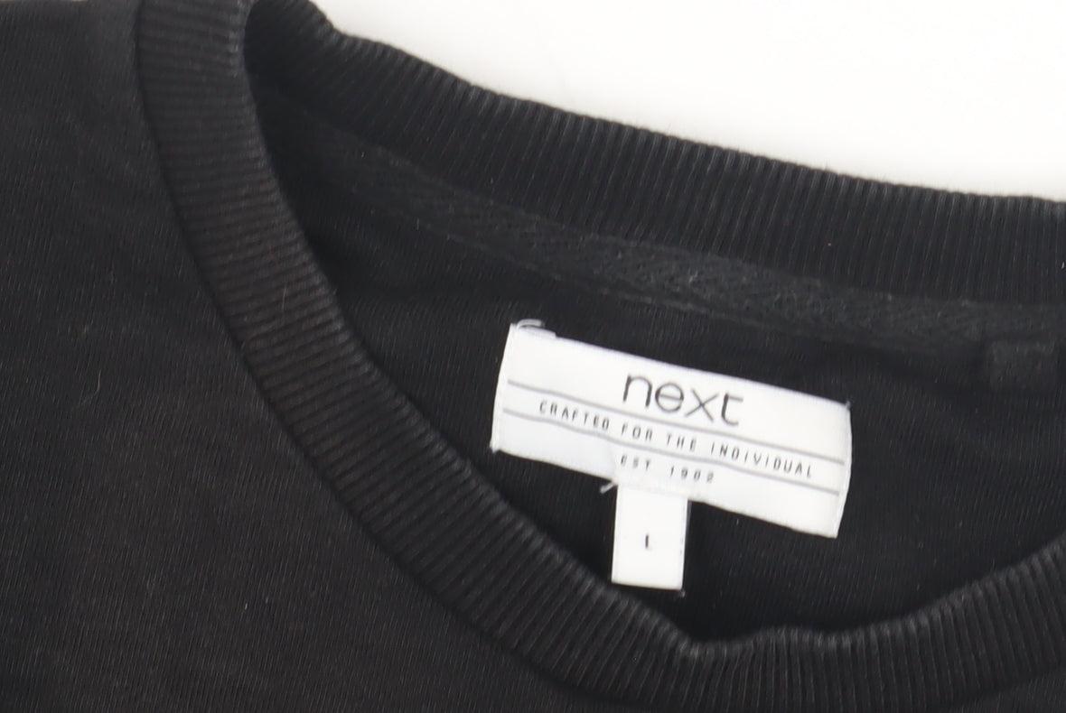 Mens UK Size L NEXT Black Pullover Sweatshirt