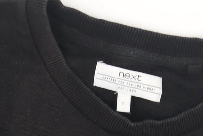 Mens UK Size L NEXT Black Pullover Sweatshirt