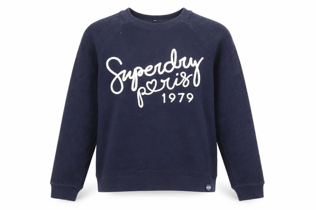 Womens UK Size S Superdry Blue Pullover Sweatshirt