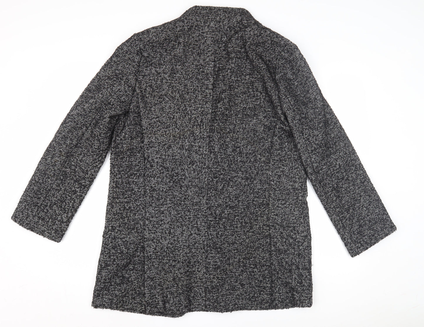 Womens UK Size L Zara Basic Black Overcoat