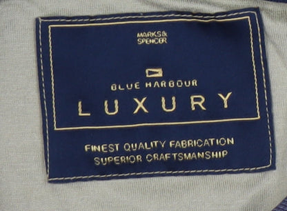 Marks and Spencer Men's Striped Polo, Medium, Blue/Brown