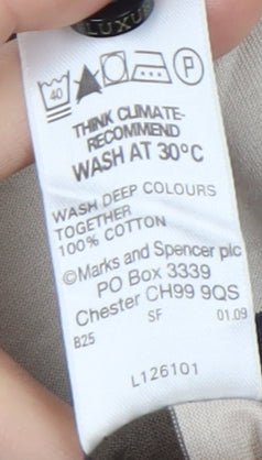 Marks and Spencer Men's Striped Polo, Medium, Blue/Brown