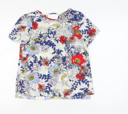 Womens UK Size 4 Dorothy Perkins Multicoloured Basic T-Shirt
