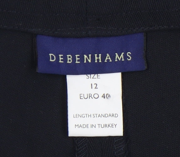 Womens UK Size 12 Debenhams Regular Fit Business Casual Black Trousers