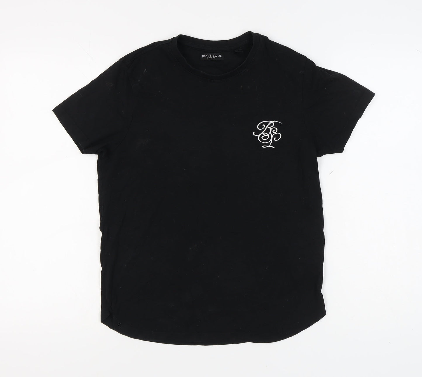 Brave Soul Boys Black Basic Logo T-Shirt - S