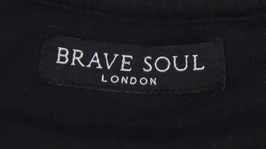 Brave Soul Boys Black Basic Logo T-Shirt - S