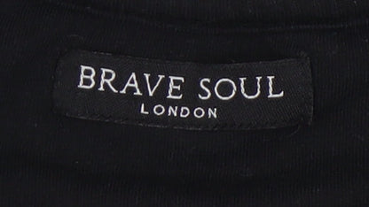 Brave Soul Boys Black Basic Logo T-Shirt - S