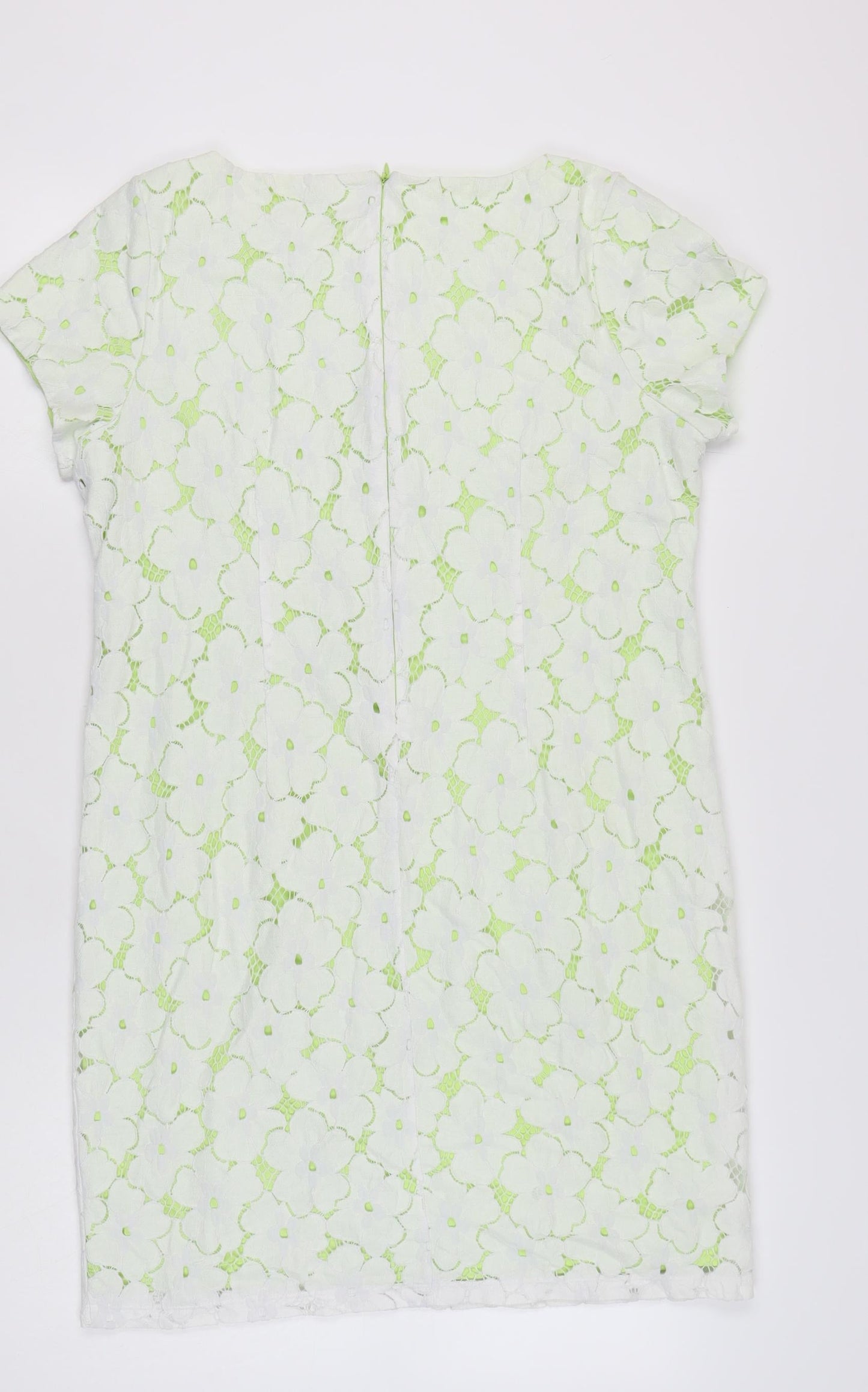 Suzannegrae Women's Green Floral Lace Dress Size 16