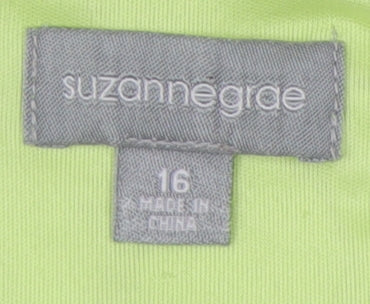 Suzannegrae Women's Green Floral Lace Dress Size 16