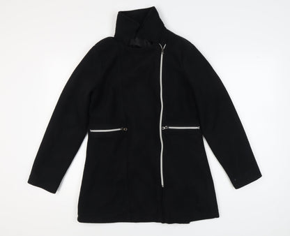 Womens UK Size 12 La Redoute Black Motorcycle Jacket