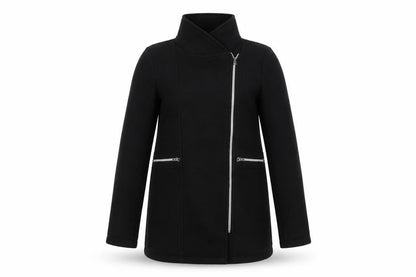 Womens UK Size 12 La Redoute Black Motorcycle Jacket