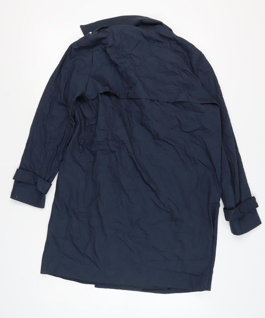 MNG Women's Blue Long Coat Size M Belted