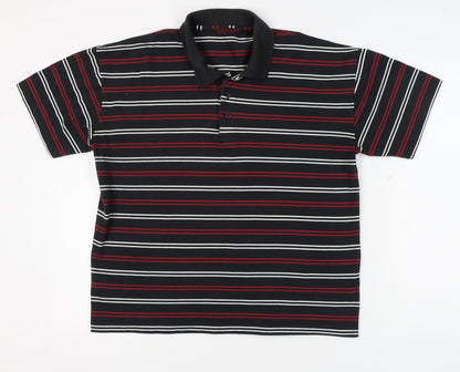 Baresi Men's Black Striped Polo - XL