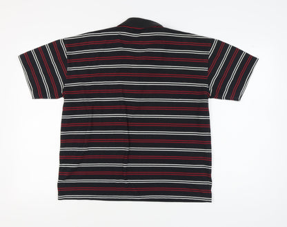 Baresi Men's Black Striped Polo - XL