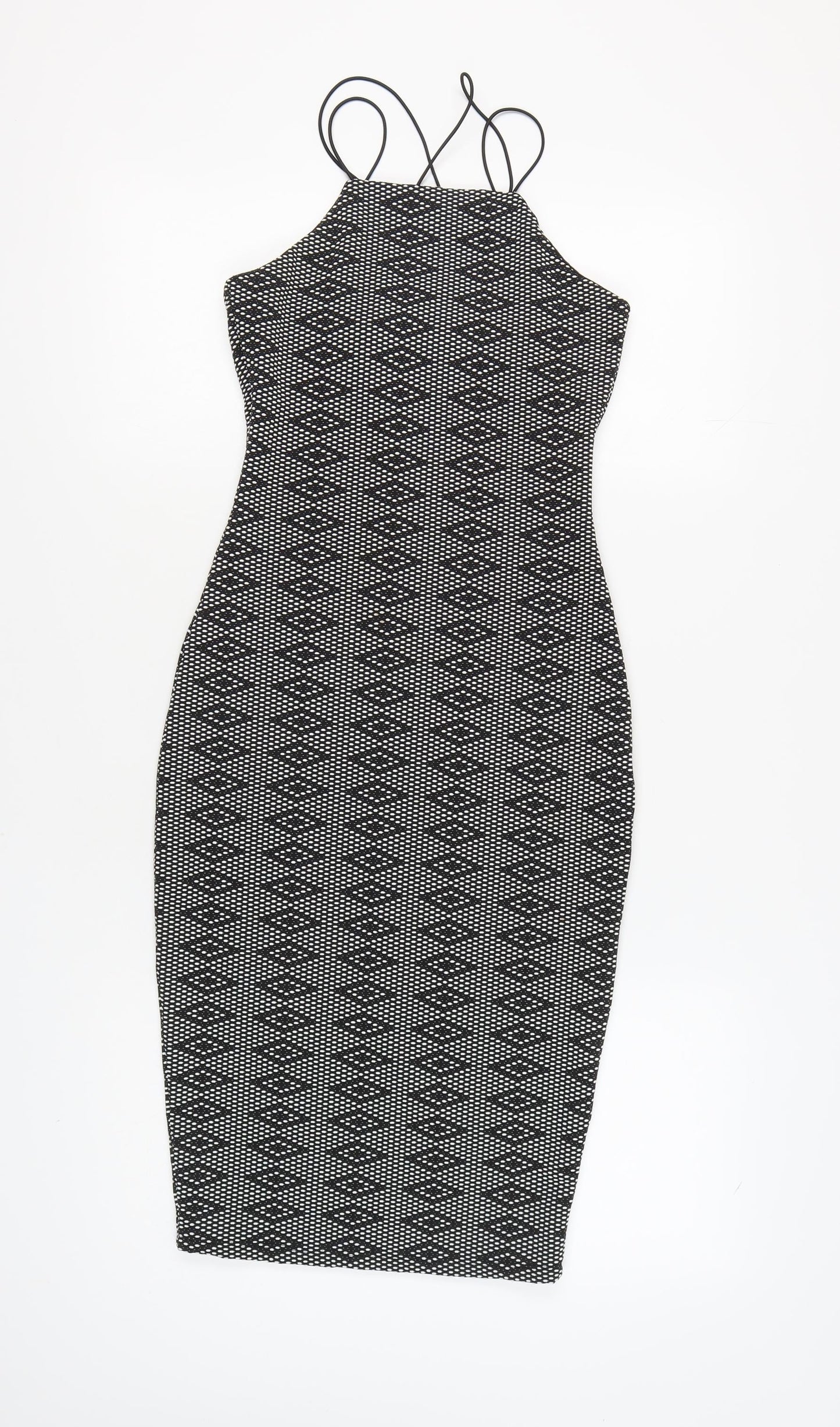 River Island Women's Black Halter Bodycon Dress - Size 8