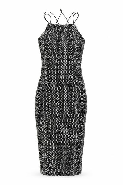 River Island Women's Black Halter Bodycon Dress - Size 8