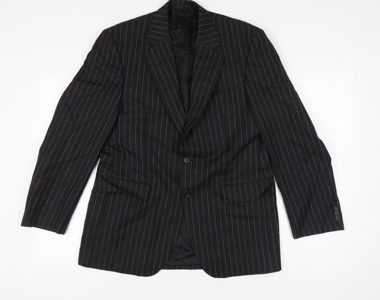 Aquascutum Men's Black Striped Blazer 40R