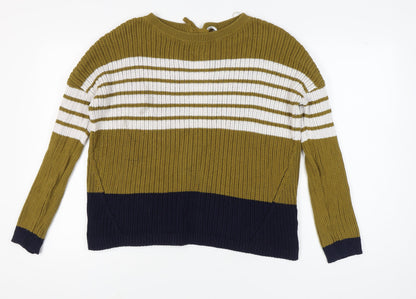 Next Women's Green Striped Pullover Jumper Size 8