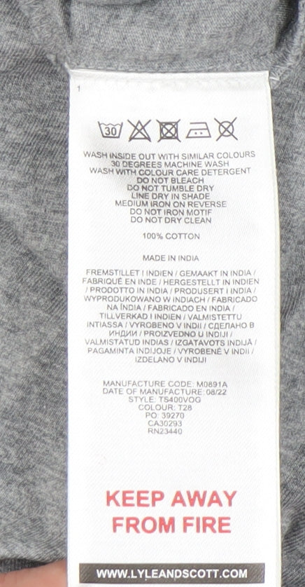 Lyle & Scott Men's Grey Cotton T-Shirt, Size M