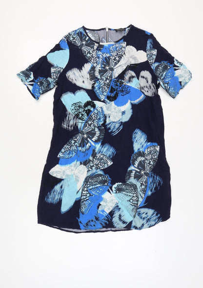 Warehouse Women's Blue Floral Half Sleeve Dress