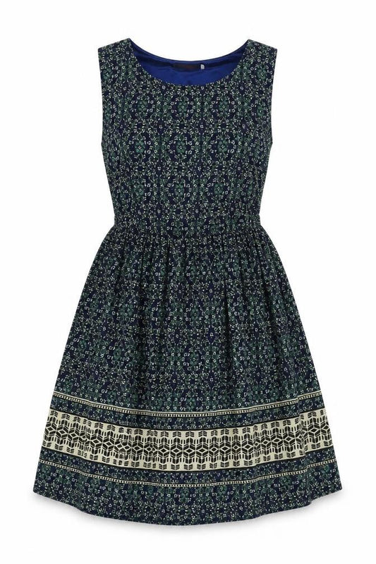 Tenki Women's Blue A-Line Dress, Size 12, Casual Style