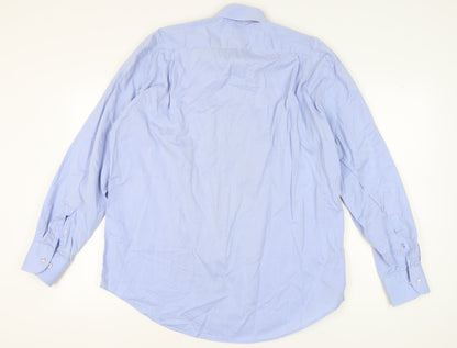 Mens UK Collar Size XL David Saddler Smart Blue  Dress Shirt