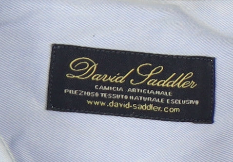 Mens UK Collar Size XL David Saddler Smart Blue  Dress Shirt