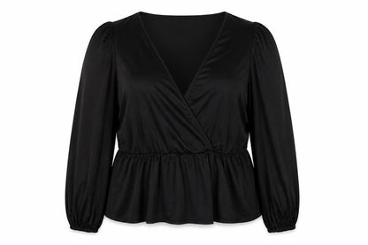 ASOS DESIGN Women's Black Plus Wrap Blouse Size 22