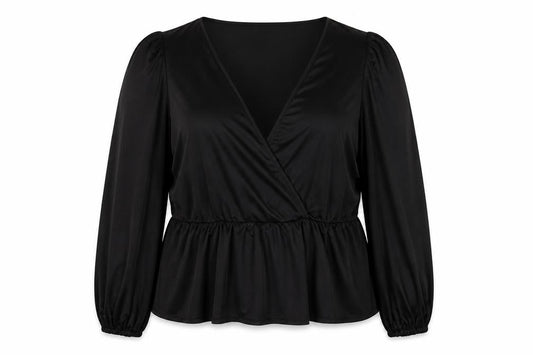 ASOS DESIGN Women's Black Plus Wrap Blouse Size 22