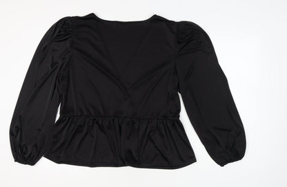 ASOS DESIGN Women's Black Plus Wrap Blouse Size 22