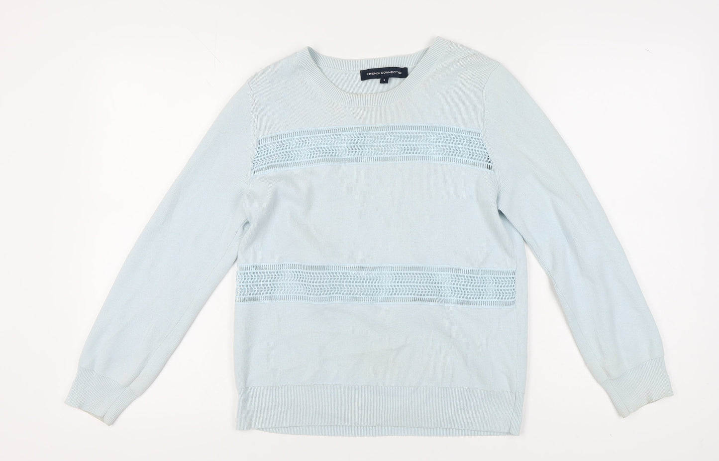 French Connection Women’s Blue Cotton Pullover Jumper S