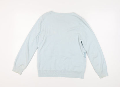 French Connection Women’s Blue Cotton Pullover Jumper S